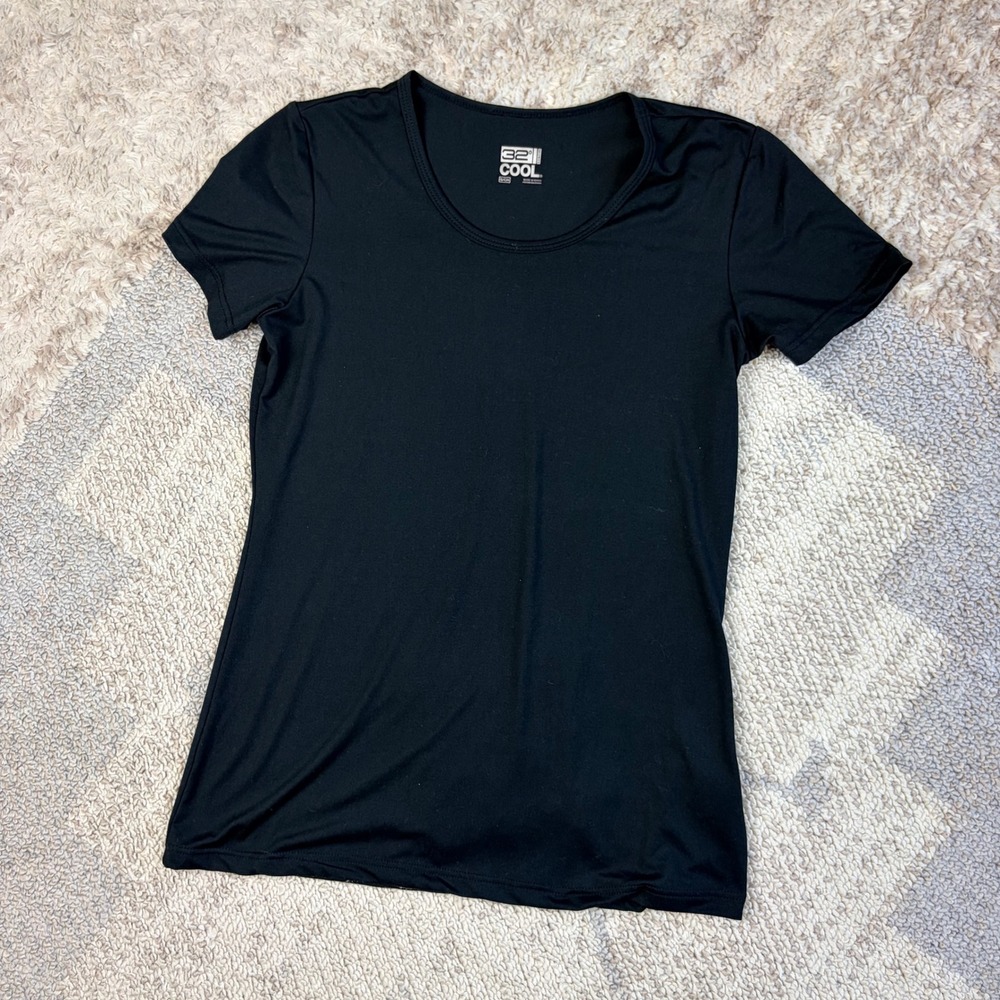 32 Degrees Cool Womens Small Black Scoop Neck Short Sleeve Active T-Shirt